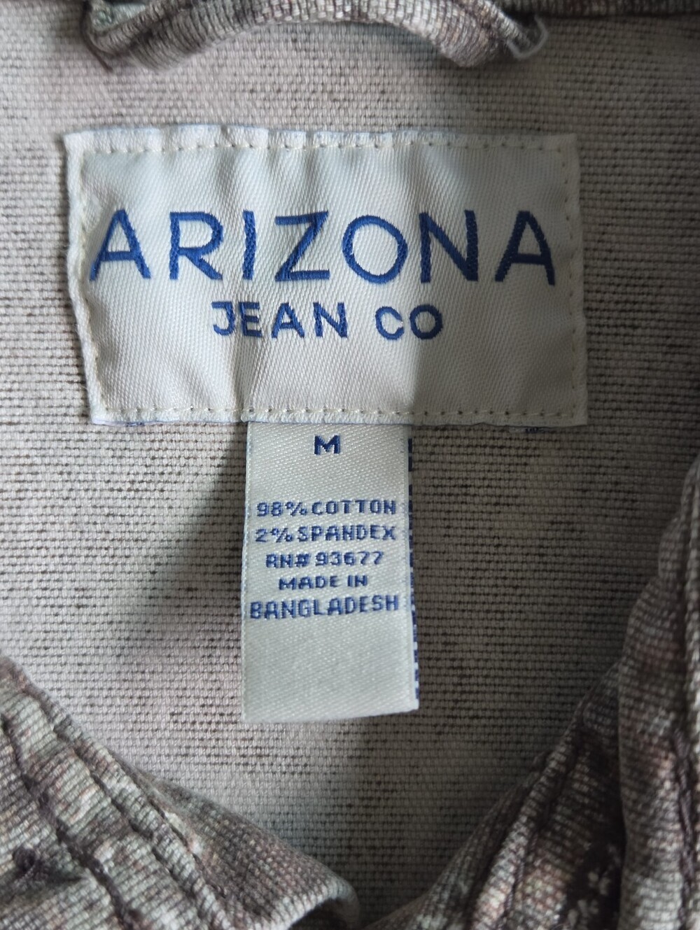 Arizona Jean Company Lightweight Camo Shirt Jacket in Brown and Cream - Picture 5 of 8